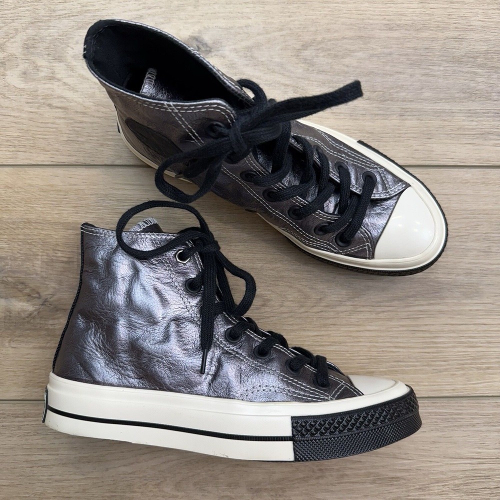 Converse Leather Flight School Chuck Taylor 70 M 4 W 6 Metallic Cyber Read